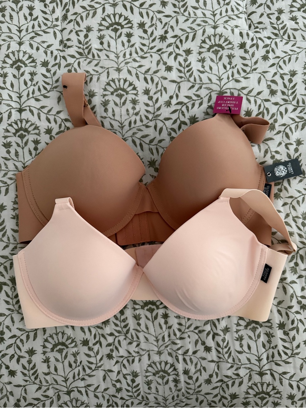 NWT Vince Camuto 2-Pack Full Figure Spacer T-Shirt Bras 38D Nude Seamless